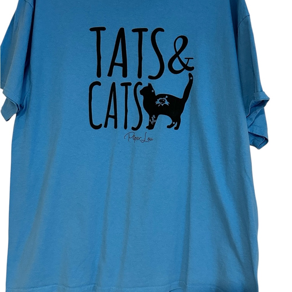 Piper Lou Blue Tats & Cats T-Shirt